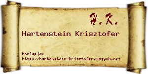 Hartenstein Krisztofer névjegykártya